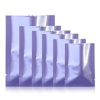 100Pcs Open Top Aluminum Foil Bag For Cosmetic Mask Soap Samples Pack Heat Seal Mylar Foil Vacuum Pouch Food Grade Storage Bag Accessories Packaging Bags (Shiny Purple, 5x8cm (1.97"x3.15"))