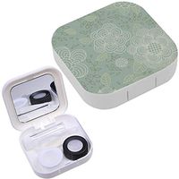 Portable Contact Lens Case Box Travel Kit Mirror + Bottle + Tweezers Container Holder [ Floral Retro Style ]