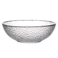 Home big wrist Transparent Crystal Glass Salad Bowl European Round Frosted Bowl Home Retro Tableware 6.7in 9.5in Gift Decorative hotel retro soup bowl (Color : Transparent, Size : 17175.6CM)