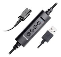 Headset Quick Disconnect Connector to USB Adapter Cable with Volume Adjuster, Mute for Speaker and Microphone Separately Compatible with Any Plantronics QD and VoiceJoy Headset QD Plug