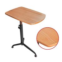 DNZDZ Medical Tray Table for Bed or Chair - Flat Rolling Bed Table with Adjustable Height - Tilt Overbed Bedside Table for Hospital and Home