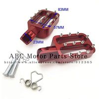 Frames & Fittings Red CNC Foot Pegs Pedals Rests for Lucky MX Thumpstar Explorer Braaap Atomic Pitpro Pitster Pro Pit Dirt Bike - (Color: Silver)