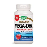 Nature's Way EfaGold Mega-DHA Premium Fish Oil + Vitamin E Supplement, 1000mg, 60 Count Softgels