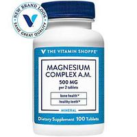 The Vitamin Shoppe Magnesium Complex A.M 500MG, Supports Healthy Bones Teeth (100 Tablets)