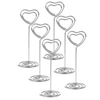 10x Place Card Holder Table Number Stand Wedding Photo Picture Clip Silver |Size - 8.5x2.6cm heart shape|