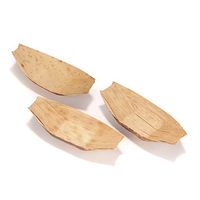 BambooMN 3.25" x 1.5" Premium Bamboo Leaf Boat, All Natural and Disposable Compstable for Catering and Home Use, 300 Pieces