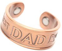 Best Dad Ever Copper Mens Ring with Magnets Adjustable Sizing 10 Thru 14 Magnetic Therapy Pain Relief for Arthritis and Carpal Tunnel 99% Pure Copper