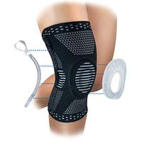 Knee Compression Sleeve with Patella Gel Pads for Women & Men Knee Brace with Side Stabilizers Knee Support for Meniscus Tear, Knee Pain, Arthritis, Running (Black_1 Pack, X-Large)