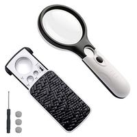 Jewelry Loupe Magnifier with UV LED Light, AFUNTA 30X 60X 90X Slide Out Pocket Magnifying Glass (Black & White)