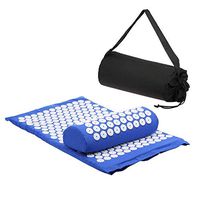 Lotus Acupuncture Massage Mat, Spike Acupuncture Pad Relieve Stress Pain Acupressure Cushion Health Care Yoga Mat with Pillow, Acupressure Mat, for Massage Therapy Back Neck Pain,Blue