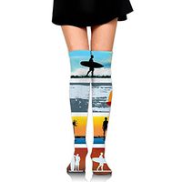Tropical Beach Surfing Women's Casual Socks Compression Yoga Socks 60cm