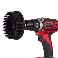 Electric Drill Brush Kit - Drill Powered Scrubber Cleaner Cleaning Brush Combo Tool Kit for Grout Power Tub Flooring Brick (Black, 1 x 5'' Drill Brush (Hollow))