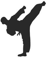 hBARSCI Karate Kick Vinyl Decal - 5 Inches - for Cars, Trucks, Windows, Laptops, Tablets, Outdoor-Grade 2.5mil Thick Vinyl - Matte Black