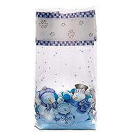 100ct Christmas"Kringles" Snowman Family 4x2x9" Medium Cello Party Treat Snack Bags