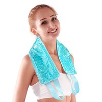 NEWGO®Neck Ice Pack Gel Ice Neck Wrap with Soft Plush Backing, Hot Cold Pack Gel Bead Ice Pack for Neck & Shoulder Pain Relief (24.8"x 4.13"）- Blue