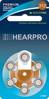 HEARPRO Size 312 Long-Lasting Hearing Aid Batteries 60 Pack - Mercury-Free - Zinc Air Technology - Made in USA - Plus Keychain Battery Case