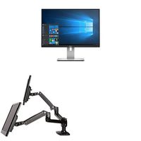 Two Dell Ultrasharp U2415 24.0-Inch Screen LED Monitors Bundled with AmazonBasics Dual Side-by-Side Mounting Arm