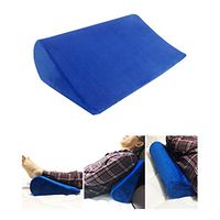Wedge Pillow Bed Positioning Body Position Wedge for Sleeping Acid Reflux Bolster Pillow for Legs Elevation Incline Side Sleeper Foam Wedge Back Support Bed Sore Cushion 25.2''×15''×5.5'' (Blue)
