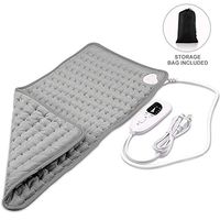 Electric Heating Pad (12"x24") Fast Heating, 6 Heat Settings, Moist Heat Therapy, Auto Shut-Off, Machine Washable with Extra Storage Bag, Ideal Heat Pads for Back, Neck, Shoulder and Stomach