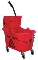 Mop Bucket and Wringer, 8-3/4 gal., Red