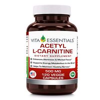 Vita Essentials Acetyle L-carnitine 500 Mg Veggie Capsules, 120 Count
