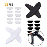 16 Pairs Eyeglasses Nose Pads,Glasses Adhesive Silicone Anti-Slip Nosepads for Eyeglass Sunglasses by Korty (Transparent and Black 1mm)