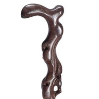 BHXUD Solid Wooden Cane, Mahogany, Ebony Root Carving, Solid Wood Cane, Walking Stick