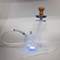 BuBu-Fu Hose Hookah Complete Set, Micro Modern Acrylic Cube 1 Hose Hookah Combo Kit Set with LED Lights Easy Disassembly Easy Cleaning Hookah Shisha Set