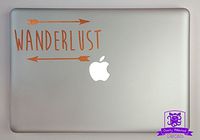 Overly Attached Decals Wanderlust Arrows Vinyl Decal Sized to Fit A 13" Laptop - Copper Metallic