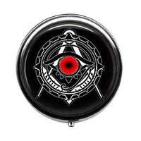 Illuminati Pill Box,Satanism Satanic Baphomet Freemason Masonic Jewelry Art Photo Pill Box