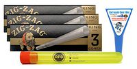 Zig Zag King Size Pre Rolled Cones (3 Packs), Barracuda Cone Filler, with Rolling Paper Depot Kewltube - 5 Item Bundle