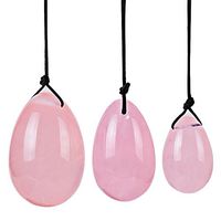 DingSheng 3pcs/Set Yoni Eggs,Natural Rose Quartz Kegel Eggs Set,Quartz Crystal Eggs Massage Tool,Kegel Exercise Muscles Training,Or as Display or Decoration