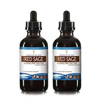 Red Sage Alcohol-Free Liquid Extract, Organic Red Sage (Salvia Miltiorrhiza) Dried Root Tincture Supplement (2x4 FL OZ)