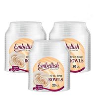 Embellish Clear Disposable Heavy Duty Plastic 10 Oz Soup Bowls 60 Count, Ideal For Wedding, Catering, Parties, Buffets, Events, Or Everyday Use, 3 Packs