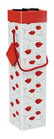 Gift Box, Medoc Wine Gift Box, EZ Wine Caddy. Easy to Assemble and No Glue Required. (Lips) Comes with Ribbon and Gift Tag, by Endless Art US.