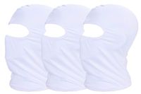 3 Pack Sun Dust UV Protection Face Scarf Mask for Cycling Outdoor Sports Balaclava Breathable Elastic Moisture Wicking（White）