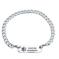 Pre-Engraved Curb Link"Seizure Disorder" Medical ID Bracelets for Women.