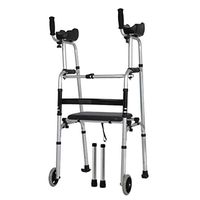 WDWL with a Walking aid, Underarm Crutches, Folding, Old Elbow, Cane, Disabled, Crutches, Wheel, Walking aid, Walking Stick WD