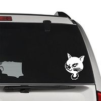 GottaLoveStickerz Cat Winking Pet Fashion Permanent Vinyl Decal Sticker for Laptop Tablet Helmet Windows Wall Decor Car Truck Motorcycle - Size (07 Inch / 18 cm Tall) - Color (Gloss White)