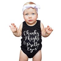 Iuhan Sleeveless Infant Baby Girl Boy Letter Romper Newborn Jumpsuit Outfits Clothes (18 Months Old, Black 2)