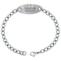 Surgical Stainless Steel Medical Alert Penicillin Allergy Bracelet 9/16 inch Wide, up to 9 inch Long