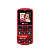 S Smooth Bommer Unlocked Cell Phone for Seniors | Easy-to-use Simple Display & Big Buttons with Built-in SOS Emergency Button | Blue Beat Digital SIM Included (Red)