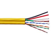 Structured Wire Cable Cabling Voice Video Data Wire Cables Power Limited Control Circuits Keypad with Volume Controls 24/4PR Cat 5e + 16/4 STR Audio Cable Siamese 500FT Spool Riser Rated Yellow