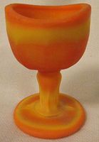 Eye Wash Bath Cup Rinse - John Bull - American Made - Mosser Glass USA (Orange Satin)