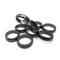 Morchic Magnetic Hematite Multifaceted Rings for Women Men Therapy Arthritis Anxiety Pain Relief, Balance Root Chakra 6mm (Pack of 10 Pcs Mixed Size)