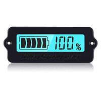 Icstation Voltage Capacity Tester Supports Lithium Battery 12V 24V 36V 48V 60V, Lithium-iron battery and Lead-acid Battery Status Indicator LCD Digital Power Monitor for Balance Car Vehicle Skateboard