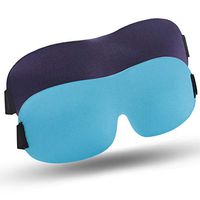 3D Sleep Mask,saillsen Contoured Sleep Eye Mask, Comfortable & Super Soft Sleeping Mask with Adjustable Straps for Women & Men, with EarPlugs & Yoga Silk Bag,2 Pack Purple/Lake Blue