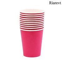 Riarevt Colorful Paper Cups Colorful Party Decoration Cups DIY Disposable Paper Cups Thickened Color Paper Cups Hand-Designed Paper Cups Color Party Supplies Paper Cups 120 Count(Rose)
