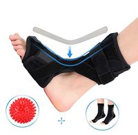Plantar Fasciitis Night Splint Compression Socks Massage Ball Kit, Plantar Fasciitis Support Brace, Orthotic Foot Drop Brace Day for Men and Women, Stretching Straps for Pain Relief Achilles Heel Spur