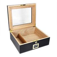 Lxc Cigar Humidors Electronic Hygrometer Cedar Wood Humidors Cedar Transparent Window Red Wood Grain